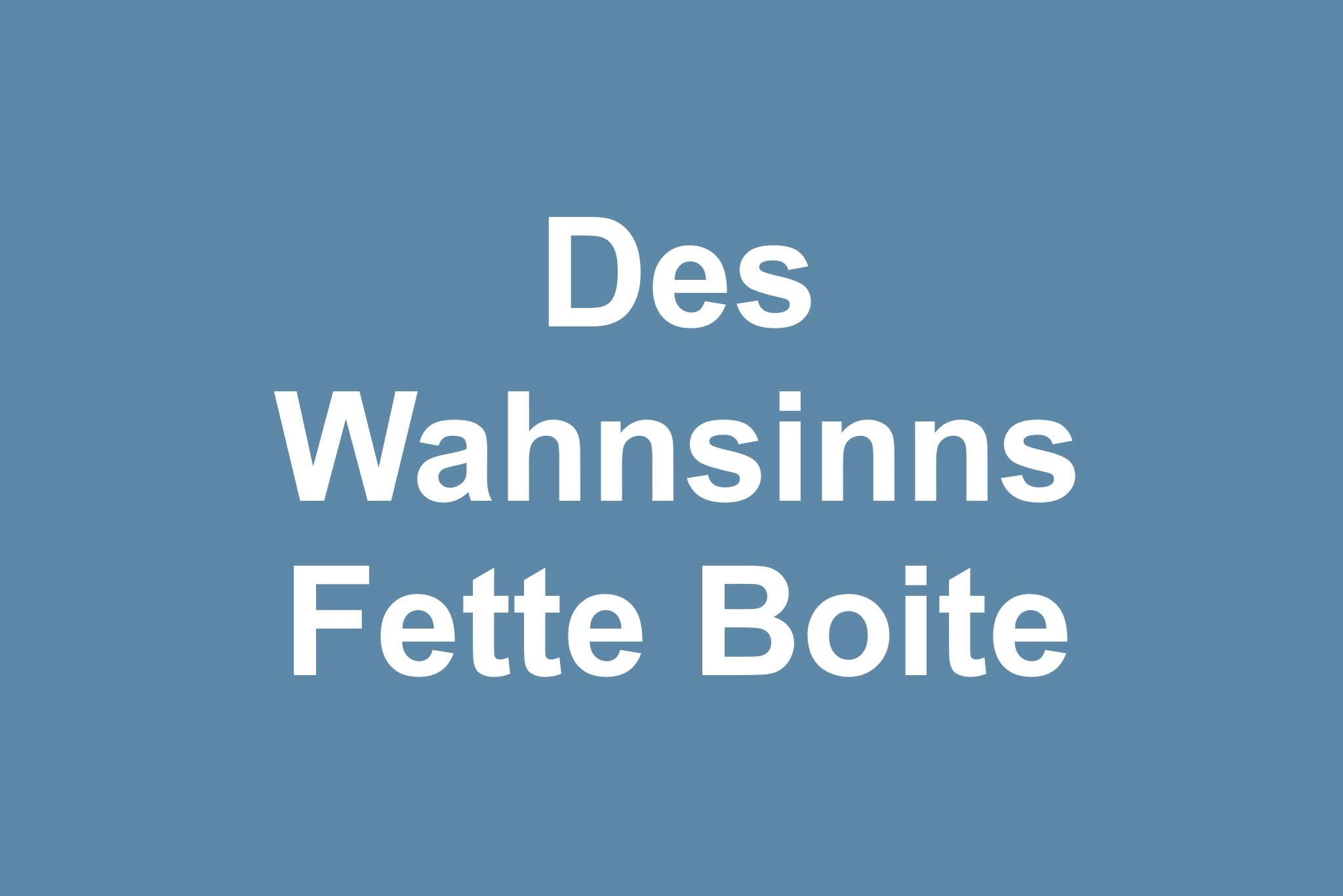 Des Wahnsinns Fette Boite (Rock)
